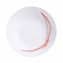 Luminarc 18pc Opal Glass Black Red Dinner Set - Red, 6 Soup Bowls