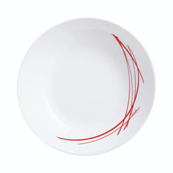 Luminarc 18pc Opal Glass Black Red Dinner Set - Red, 6 Soup Bowls