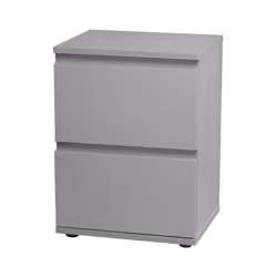 2 Drawer Wooden Bedside Cabinet Side Table - Grey Carcass and Grey Drawers