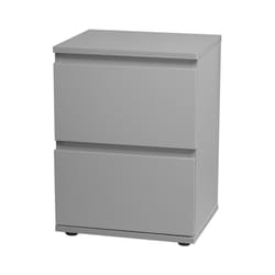2 Drawer Wooden Bedside Cabinet Side Table - Grey Carcass and Grey Drawers
