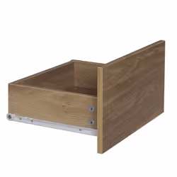 2 Drawer Wooden Bedside Cabinet Side Table - Grey Carcass and Oak Drawers