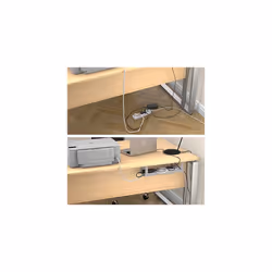 Under Desk Cable Management Tray, Cable Basket for Extension Blocks, Self-Adhesive or Screw-fix, Regain Wasted Space & Improve Appearance - Grey