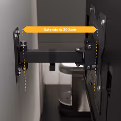 TV Wall Bracket for 23-50 Inch TVs, Tilt, Turn and Extend TV Wall Bracket with Spirit Level, Single Arm TV Mount - VESA 100x100mm - 200x200mm, Holds