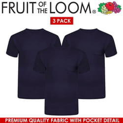 , XL) Mens T Shirts Short Sleeve Fruit Of The Loom TShirts - Navy (3 Pack