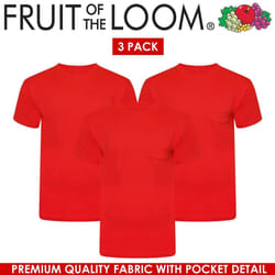 , XL) Mens T Shirts Short Sleeve Fruit Of The Loom TShirts - Red (3 Pack