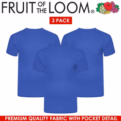 , XL) Mens T Shirts Short Sleeve Fruit Of The Loom TShirts - Royal (3 Pack