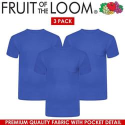 , XL) Mens T Shirts Short Sleeve Fruit Of The Loom TShirts - Royal (3 Pack