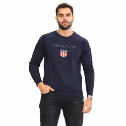 Gant Mens Printed Pullover Shield Sweatshirt - Blue, M