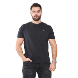Gant Mens Contrast logo Crew Neck T-shirt - Black, M