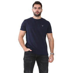 Gant Mens Contrast logo Crew Neck T-shirt - Blue, XL