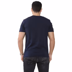 Gant Mens Contrast logo Crew Neck T-shirt - Blue, XL
