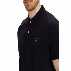 Gant Mens Original Pique Short Sleeve Polo Shirt - Black, M