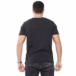 Gant Mens Contrast logo Crew Neck T-shirt - Black, 3XL