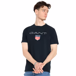 Gant Mens Archive Shield Crew Neck T-Shirt - Blue, XL