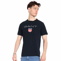 Gant Mens Archive Shield Crew Neck T-Shirt - Blue, XL