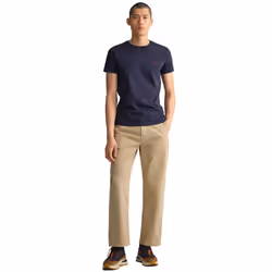 Gant Mens Contrast Logo Crew Neck T-Shirt - Blue, 2XL