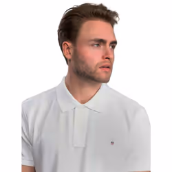 Gant Mens Original Pique Short Sleeve Polo Shirt - White, XL