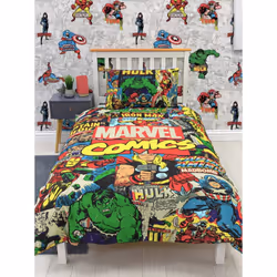 Marvel Comics Single Duvet Cover and Pillowcase Set