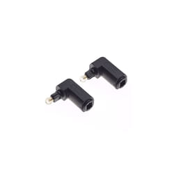 TOSlink Right Angle Coax Connector | Male Plug To Female Socket 3.5mm Optical Audio Cable Adapter, Pack Of 2