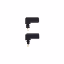 TOSlink Right Angle Coax Connector | Male Plug To Female Socket 3.5mm Optical Audio Cable Adapter, Pack Of 2