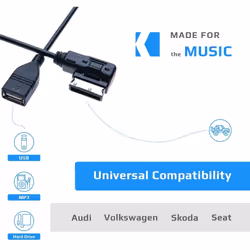 AMI MDI to USB Female Music Media Interface Cable Adapter | Compatible with Audi A6L Q5 Q7 A8 S5 A5 A4L A3 VW Volkswagen Tiguan GTI CC Magotan Skoda