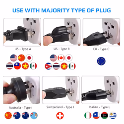Israel Adapter Travel Type H Plug to UK, US USA American, AUS Australia, EU Europe European, Asia, China, Canada, Japan, Thailand, Ireland Adaptor