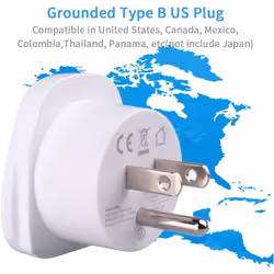 US USA, Japan Japanese Adapter Travel Type B Plug to UK, AUS Australia, EU Europe European, China, Asia, Thailand, Ireland to American Adaptor