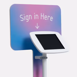 Bouncepad Floorstanding with Branding Board and USB Cable | Exposed Front Camera and Home Button | White | Apple iPad Air 6th ...