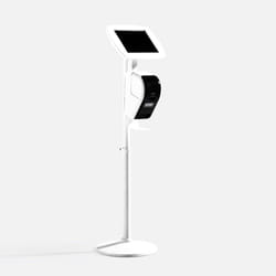 Bouncepad Original Elevate + Brother Printer Mount (inc USB Cable) | Apple iPad Air 4th and 5th Gen 10.9 (2020 - 2022) | White | Covered Front Camera and Home Button