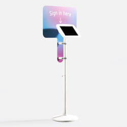 Bouncepad Original Elevate + Branding Board (inc USB Cable) | Samsung Galaxy Tab A9 8.7 (2023) | White | Covered Front Camera and Home Button
