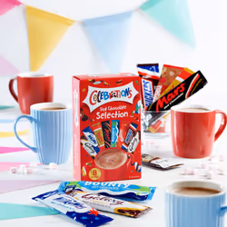 Hot Chocolate Sachets 25g x 8 | Hot Chocolate Gift Set Featuring Galaxy, MilkyWay, Twix, Mars, Bounty, Maltesers, Snickers and Galaxy Caramel (Pack of