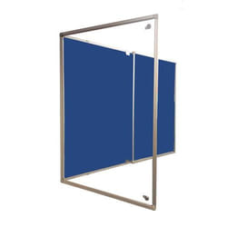 Magiboards Lockable Blue Felt Noticeboard 1800x1200mm  - GF2AB7LBLU DD