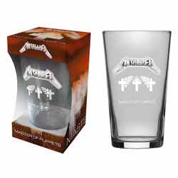 Metallica Beer Glass Master Of Puppets  Album Band Logo new Official Boxed