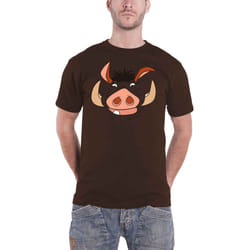 Lion King Pumbaa Face T Shirt - S, Brown