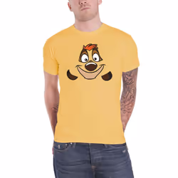 Lion King T Shirt Timon Face new Official Disney Mens Yellow - L, Yellow