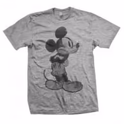 Mickey Mouse T Shirt Vintage Sketch Logo new Official Disney Mens Grey - L, Grey