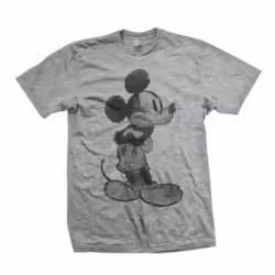 Mickey Mouse T Shirt Vintage Sketch Logo new Official Disney Mens Grey - XL, Grey