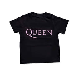 Queen Toddler Pink Band Logo T Shirt - 18 Months, Black