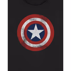 Marvel Comics T Shirt Captain America Distressed Shield new Official Mens Black - S