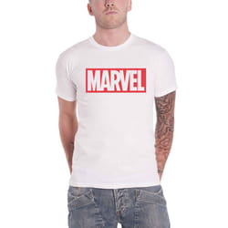 Marvel Comics T Shirt Classic Box Logo new Official Mens White - XL, White