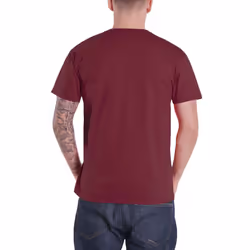 Marvel Comics T Shirt Warped Logo new Official Mens Maroon Red - S, Red