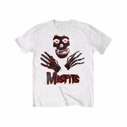 ) Misfits Kids T Shirt Hands Band Logo new Official White (Ages 7-14 yrs) - Large (9/10 Yrs