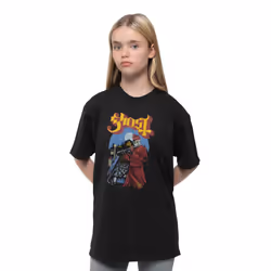 ) Ghost Kids T Shirt Advanced Pied Piper Band Logo Official Black Ages 5-14 yrs - X-Large (11/12 Yrs