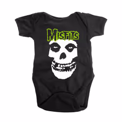 , Black) Misfits Skull and Logo Baby Grow - X Large (18 months