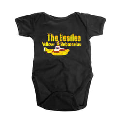 , Black) The Beatles Yellow Submarine Logo Baby Grow - Medium (6 - 9 months
