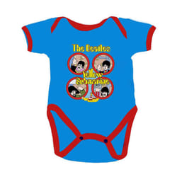 , Light Blue) The Beatles Yellow Submarine Portholes Baby Grow - X Large (12 -18 months