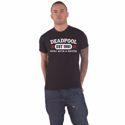 Deadpool T Shirt Merc With A Mouth new Official Marvel Comics Mens Black - L, Black