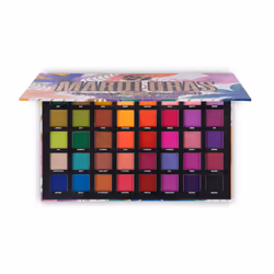 Mardi Gras Pressed Pigment Palette - 40 High Impact Party Colours - Flawless Long-Lasting Bold Makeup