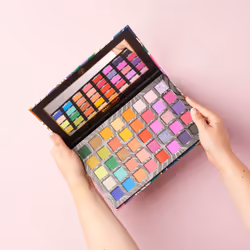 Mardi Gras Pressed Pigment Palette - 40 High Impact Party Colours - Flawless Long-Lasting Bold Makeup