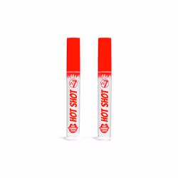 W7 Hot Shot Plumping Gloss Bundle - Enhancing Plump Effect For Fuller Lips - Clear, Natural, High Shine Finish - 2 Pack
